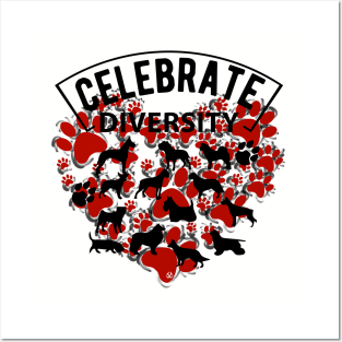 CELEBRATE DIVERSITY DOG Posters and Art